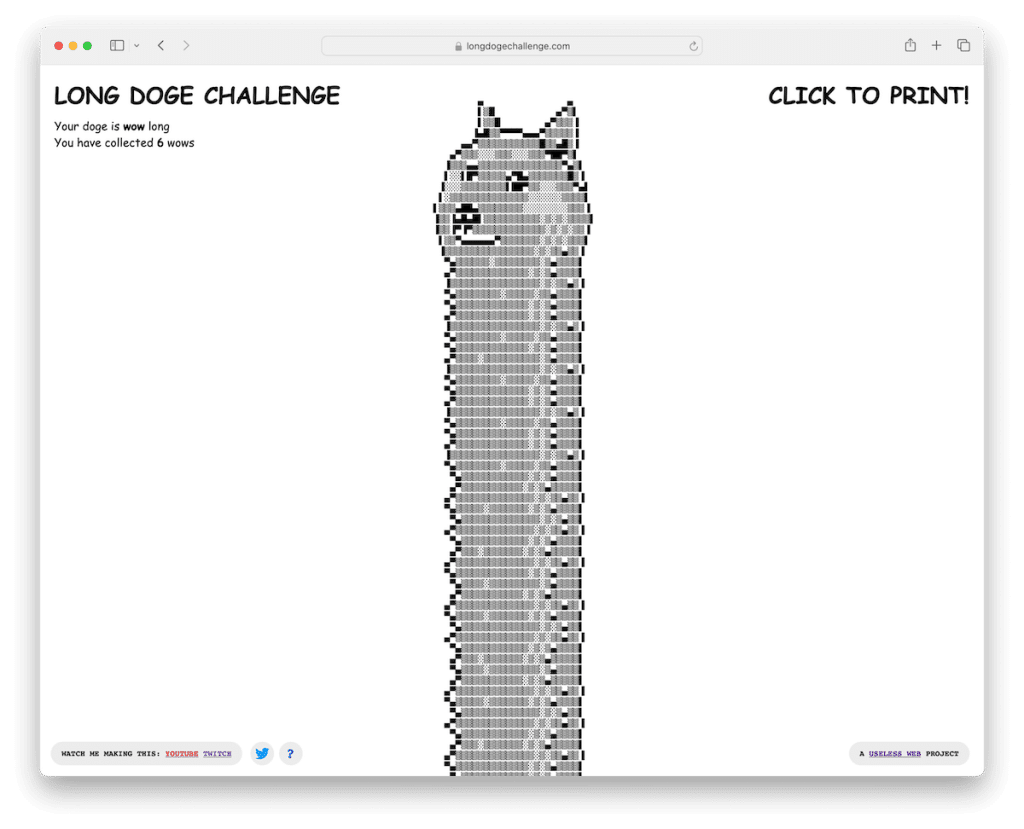 long défi doge