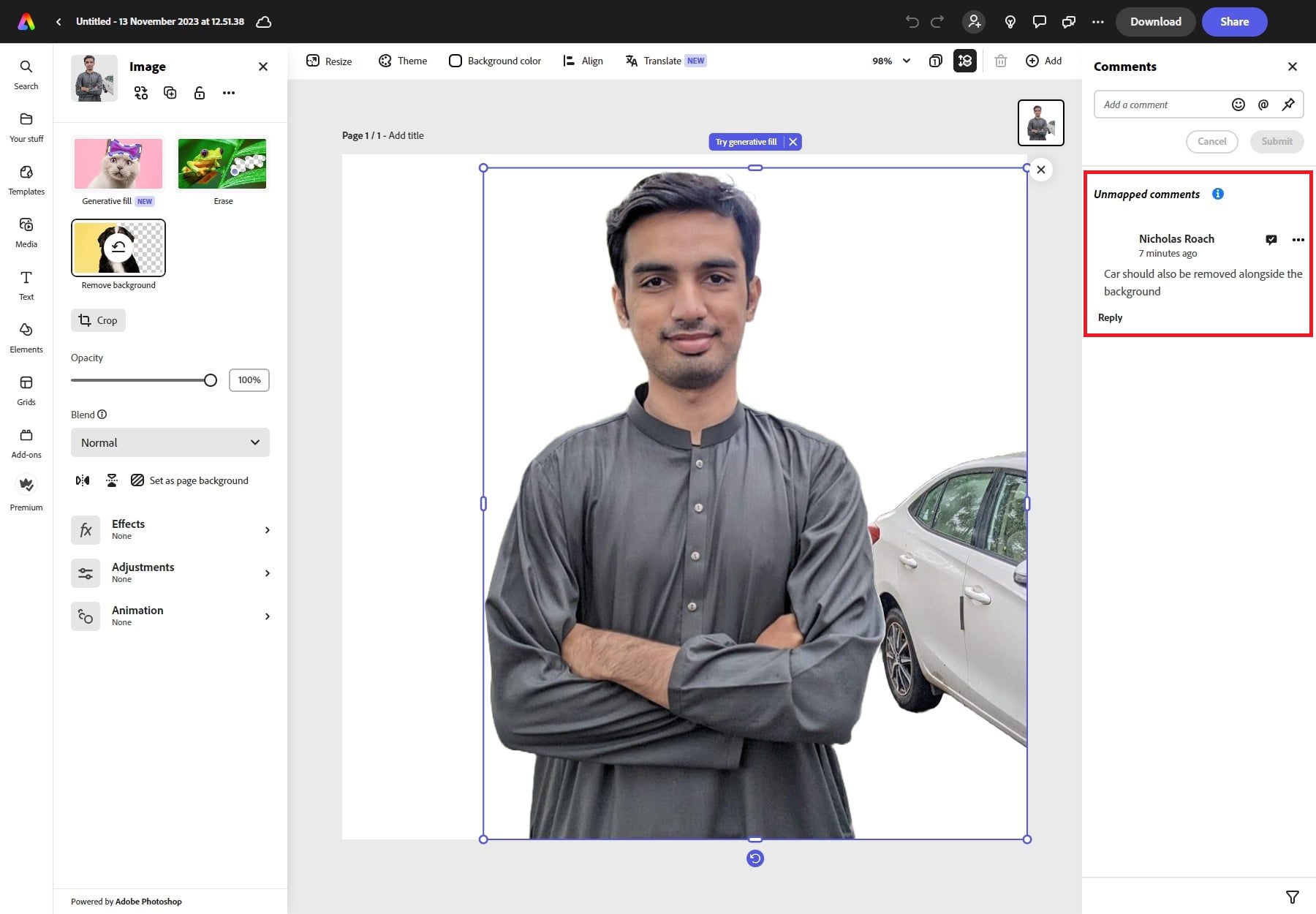 adobe 表达评论