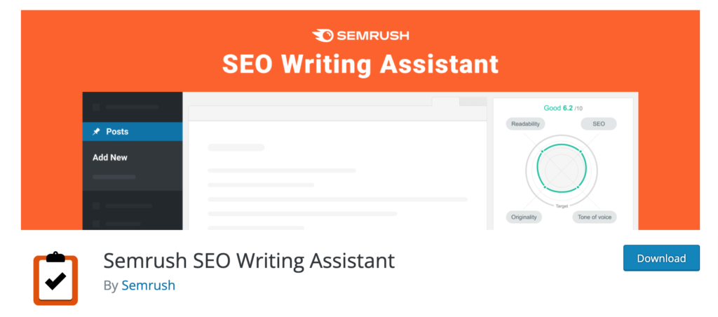 Ceci est une capture d'écran du plugin Semrush SEO