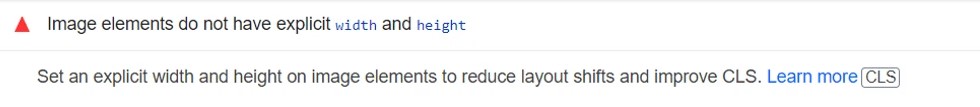 Error de PageSpeed ​​Insights para el ancho y alto de la imagen