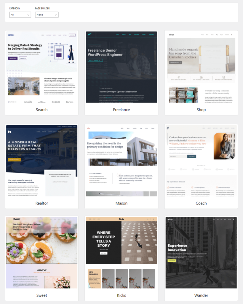 GeneratePress 示範站點