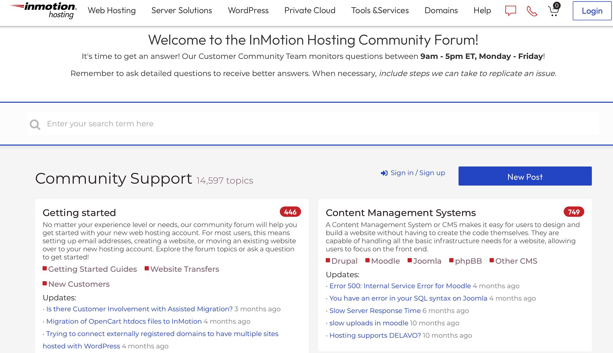 InMotion Hosting 评论:客户支持。