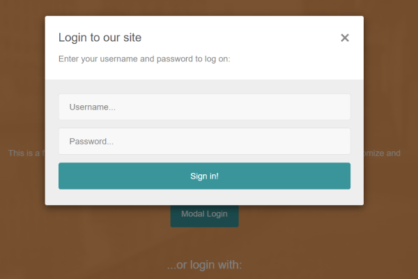 Ponad 21 najlepszych darmowych szablonów Bootstrap dla stron logowania 3 Bootstrap Modal Login Form Template