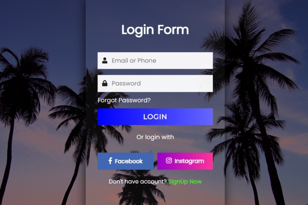 Ponad 21 najlepszych darmowych szablonów Bootstrap dla stron logowania 16 Transparent Login form with social media sign up fullscreen GoSnippets