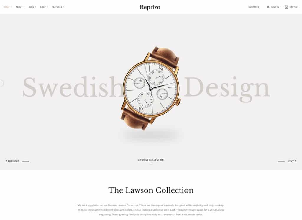 Reprizo - Tema de WordPress para joyería y relojería