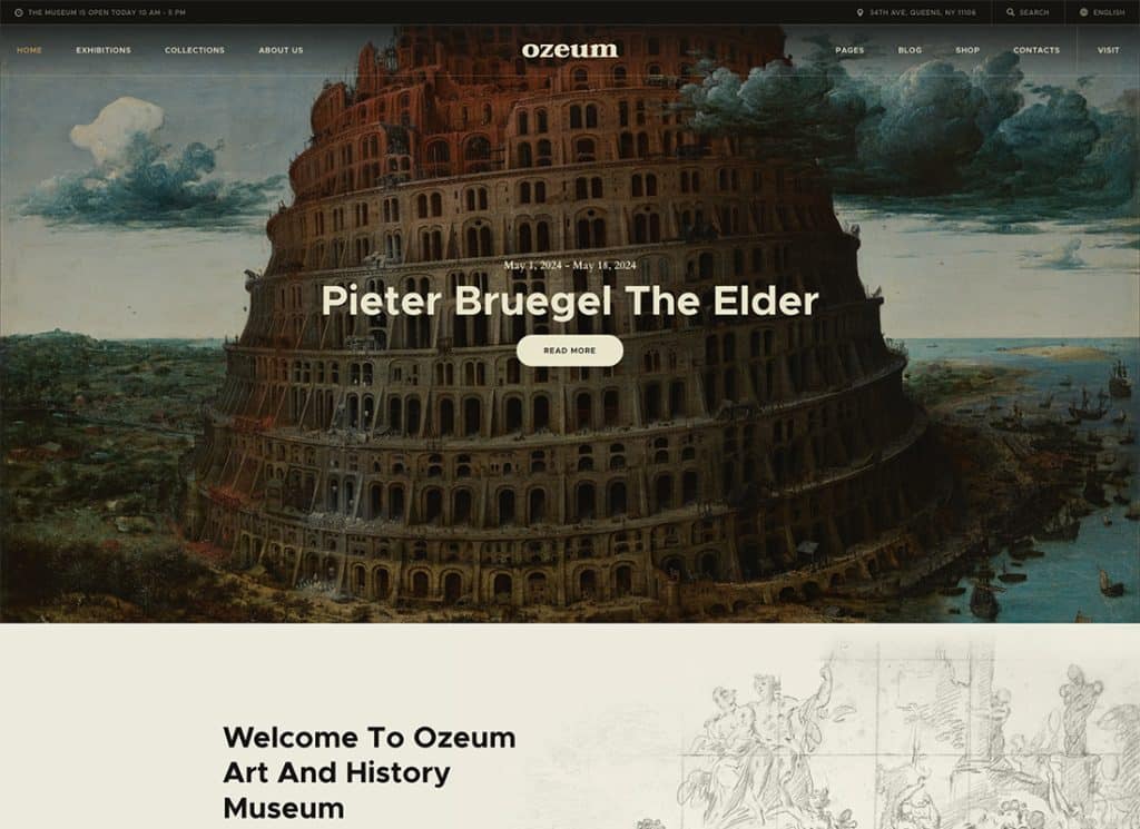 Ozeum - Tema de galería de arte y museo