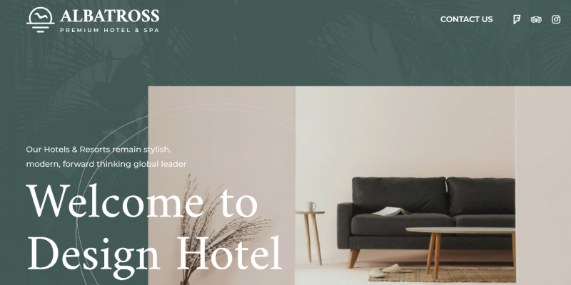 13 من أفضل قوالب وموضوعات مواقع الفنادق لعام 2024 5 Albatross – Premium hotel spa
