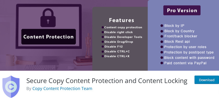proteção de conteúdo contra cópia segura e bloqueio de conteúdo