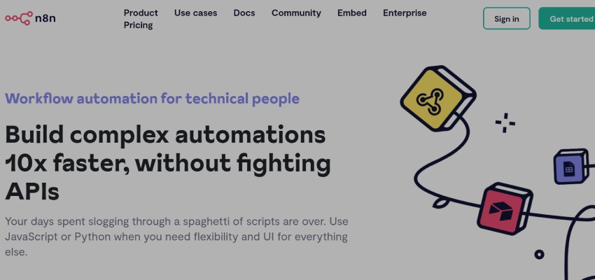 Más de 6 mejores alternativas gratuitas a Zapier para probar en 2024 2 n8n io a powerful workflow automation tool