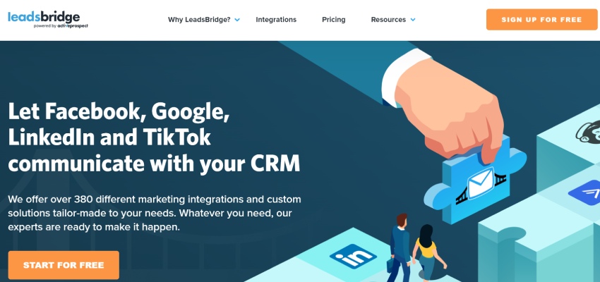 Más de 6 mejores alternativas gratuitas a Zapier para probar en 2024 6 Homepage LeadsBridge The reliable integration platform
