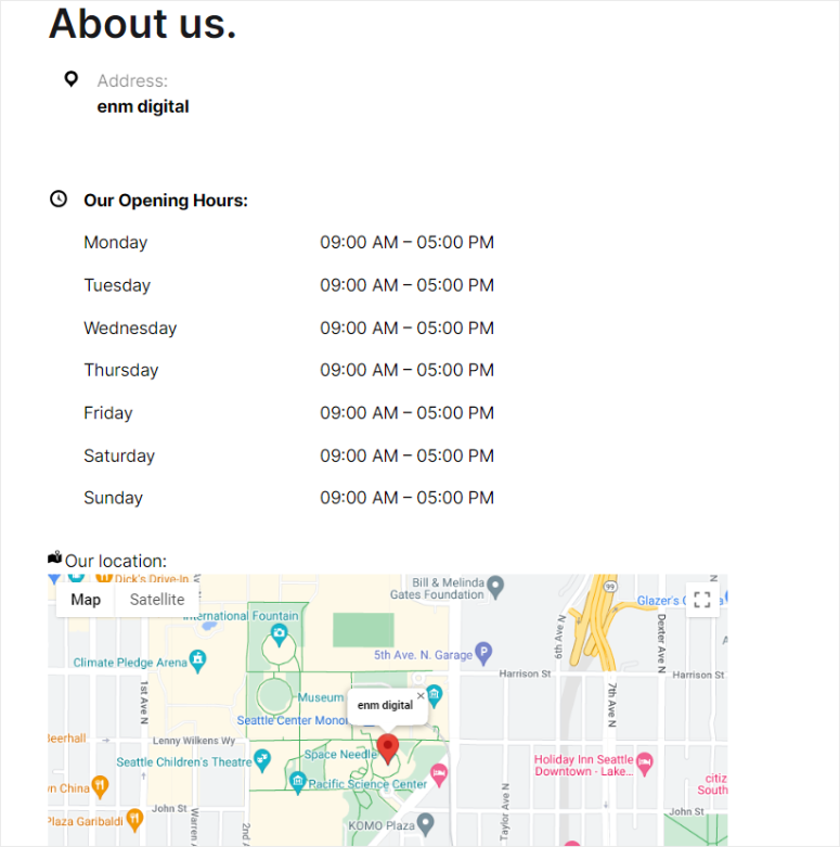 aioseo-显示地图-营业时间 - IsItWP - 免费 WordPress 主题检测器 aioseo display maps business hours