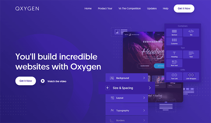 6+ melhores alternativas de Elementor para construir um site WordPress 8 oxygenbuilder 24