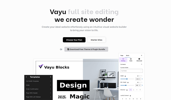 6+ melhores alternativas Elementor para construir um site WordPress 2 vayu blocks 24