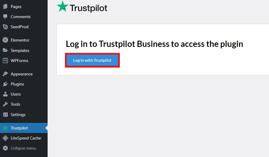 zaloguj się za pomocą Trustpilot, osadzaj recenzje Trustpilot w wordpress