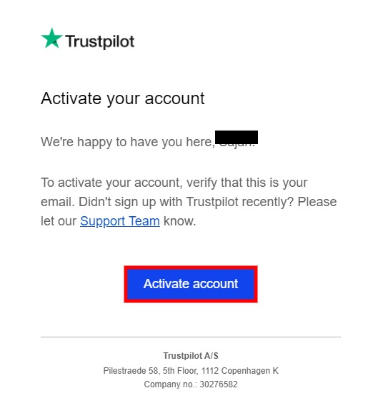 アカウントをアクティブ化する Trustpilot のレビューを Wordpress に埋め込む