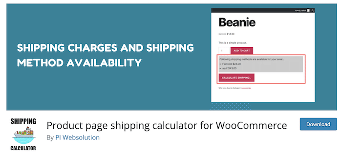 Calculator de livrare pentru pagina de produs pentru WooCommerce