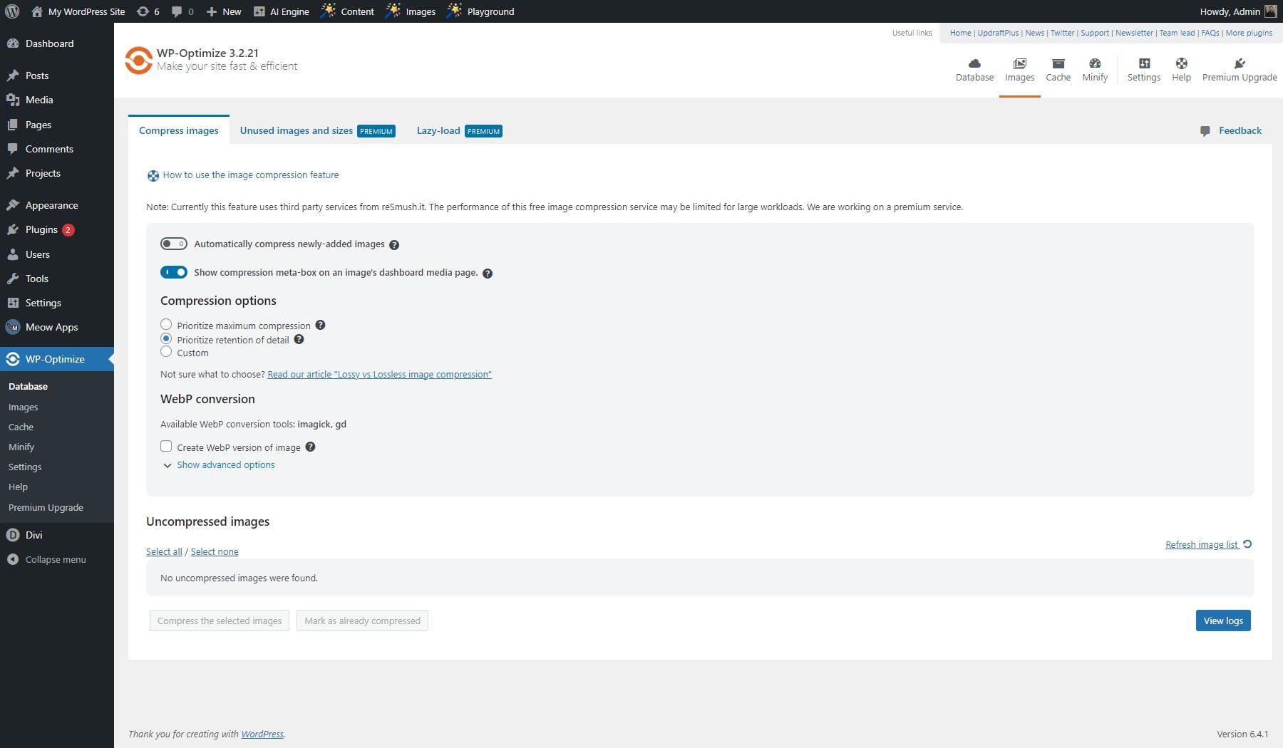 wp görüntüyü optimize etme