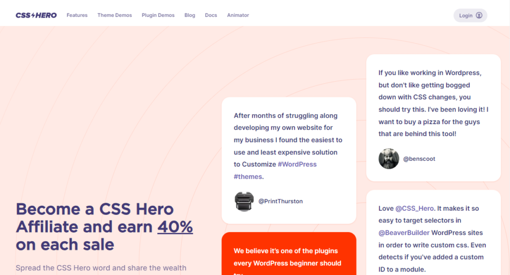 โปรแกรมพันธมิตร css hero - โปรแกรมพันธมิตร WordPress