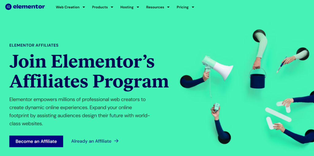 Elementor affiliate - programe de afiliere WordPress