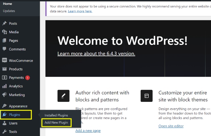 Dashboard ‹ a — WordPress