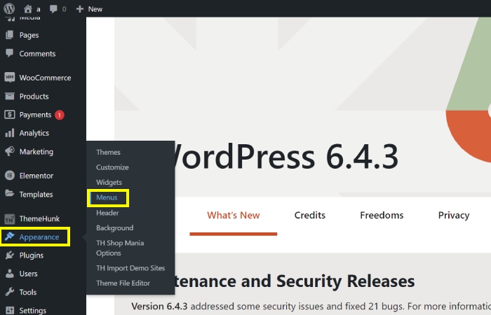 如何将 WooCommerce 购物车图标添加到菜单 6 About ‹ a — WordPress 1