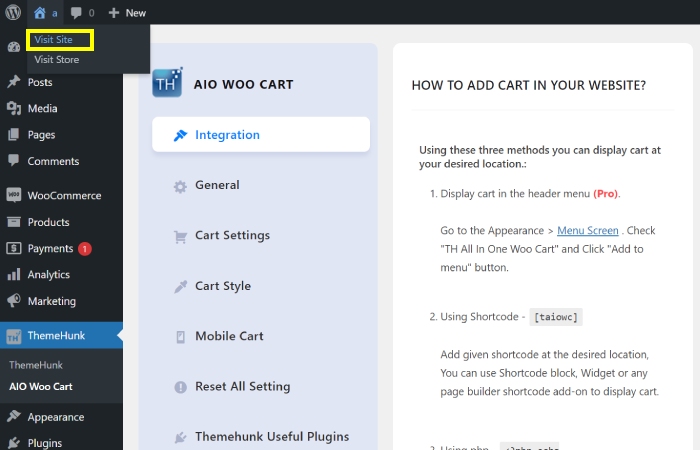 AIO Woo Cart ‹ a — WordPress 1 1