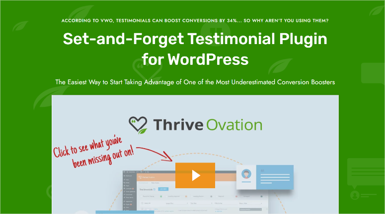 Thrive -Ovation -HomePage - ISITWP - Ücretsiz WordPress Tema Dedektörü thrive ovation homepage