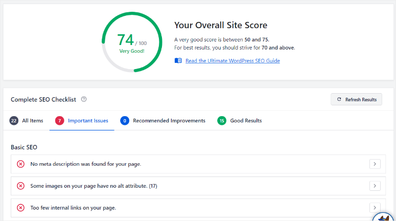aioseo-site-audit - IsItWP - Ücretsiz WordPress Tema Dedektörü aioseo site audit