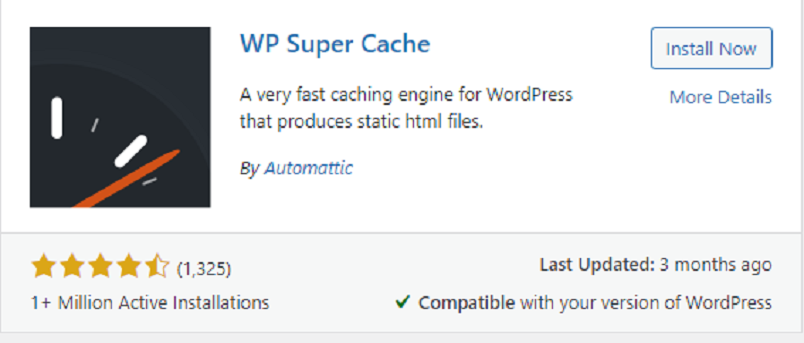 WP Super Cache لضغط GZIP