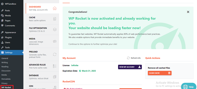 إعدادات ضغط WP Rocket GZIP