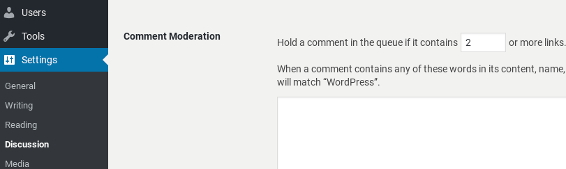 Moderando comentários no WordPress.