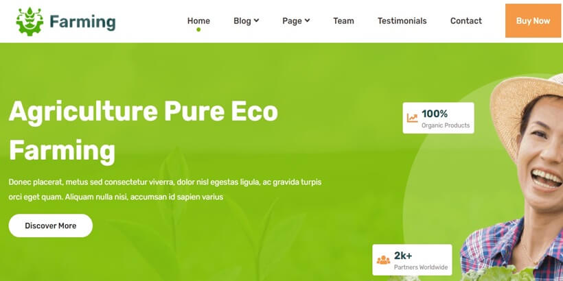 永續網站的綠色農業景觀頂級免費綠色能源 WordPress 主題