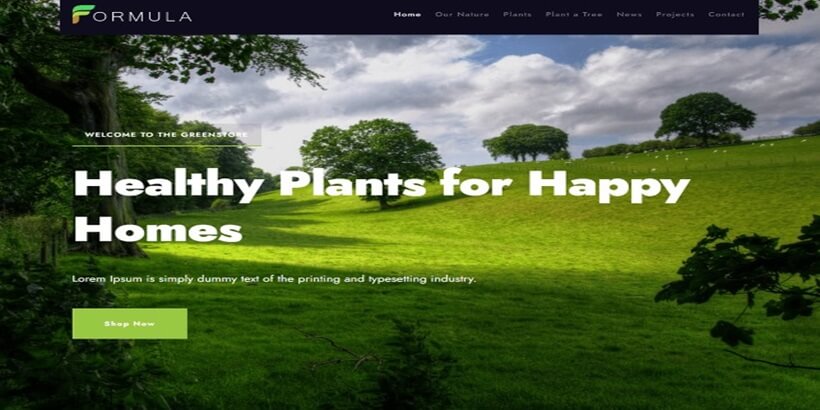 Топ-темы WordPress «Формула природы» по теме «Бесплатная зеленая энергия» для устойчивых веб-сайтов