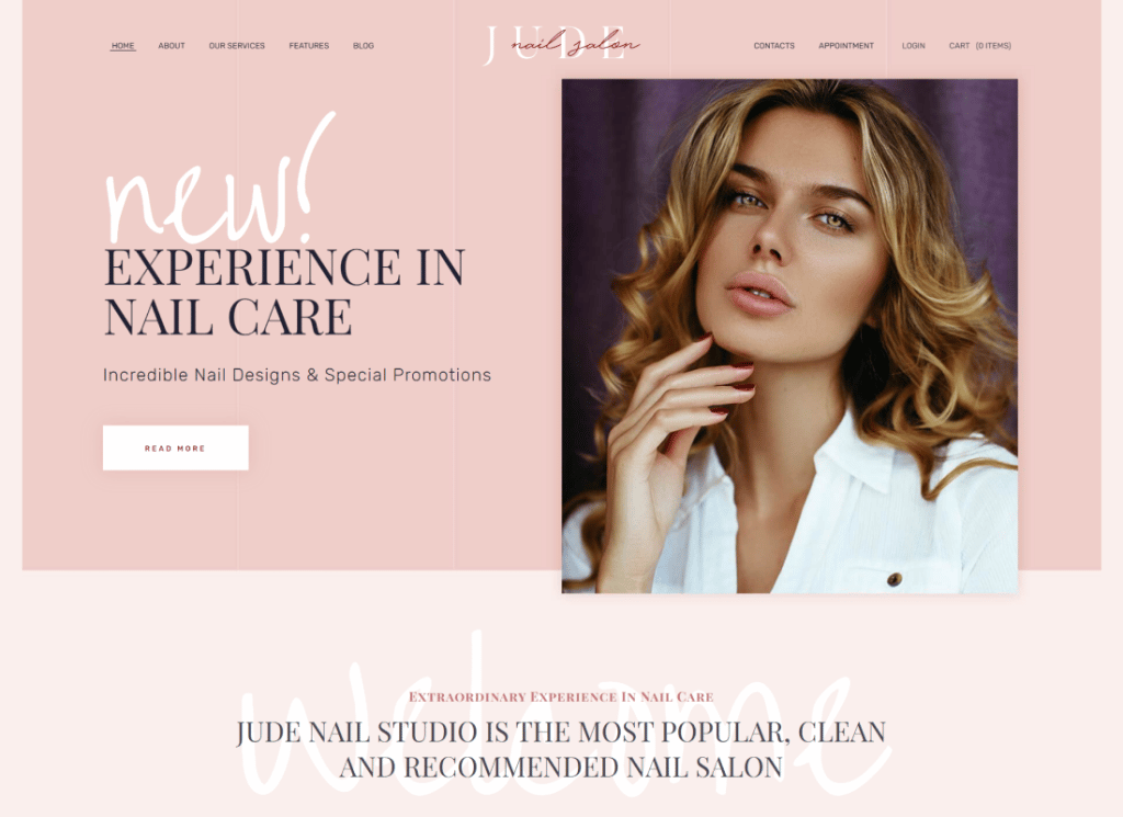 Jude – Thème WordPress pour bar à ongles et salon de beauté