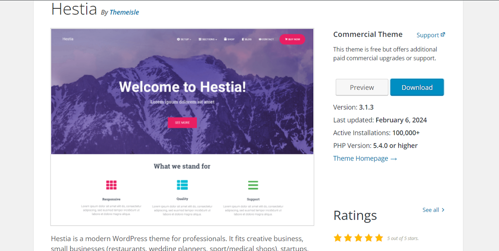 15+ beste WordPress-Themes für Blogs, E-Commerce und Unternehmen 6 Hestia