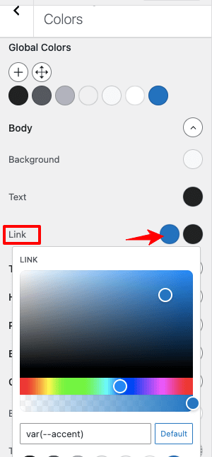 Font-Link-Color-Generatepress