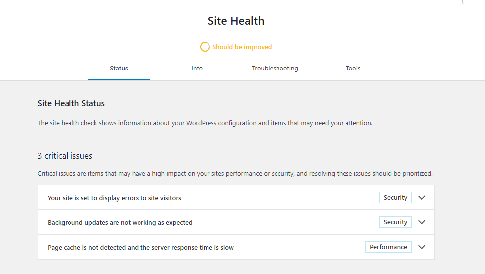 kesehatan situs - memperbaiki kesalahan gambar unggulan WordPress yang tidak memuat