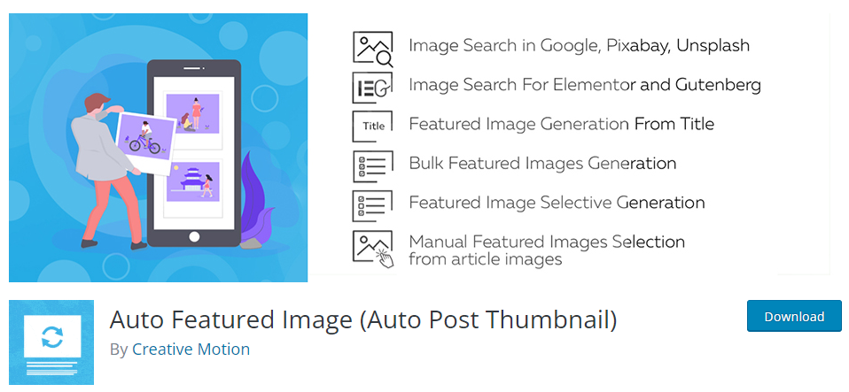 gambar unggulan otomatis - memperbaiki kesalahan gambar unggulan WordPress yang tidak memuat