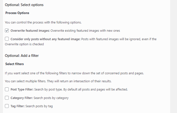 opțiuni suplimentare - remediați eroarea de neîncărcare a imaginii prezentate WordPress