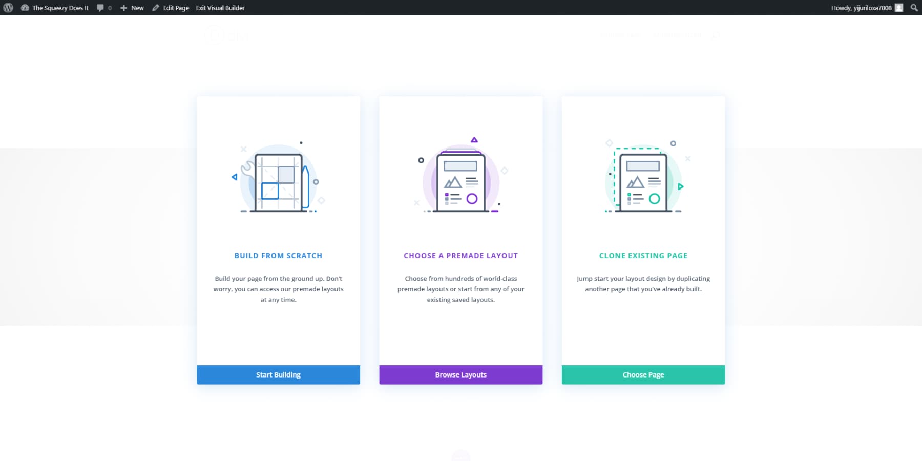 ภาพหน้าจอของ Divi's Editor