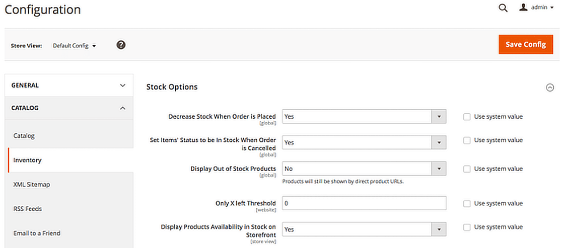 magento stock management