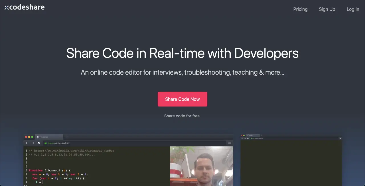 Más de 12 mejores editores de código para desarrollo web (gratuitos y premium) 6 Codeshare.io