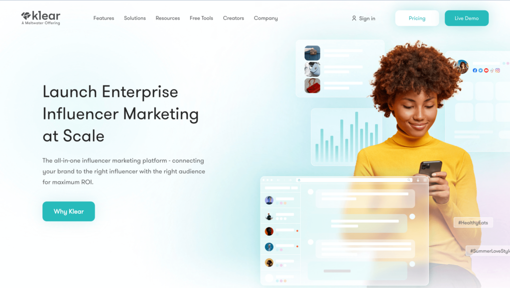 Klear - Instrument gratuit de marketing pentru influenți