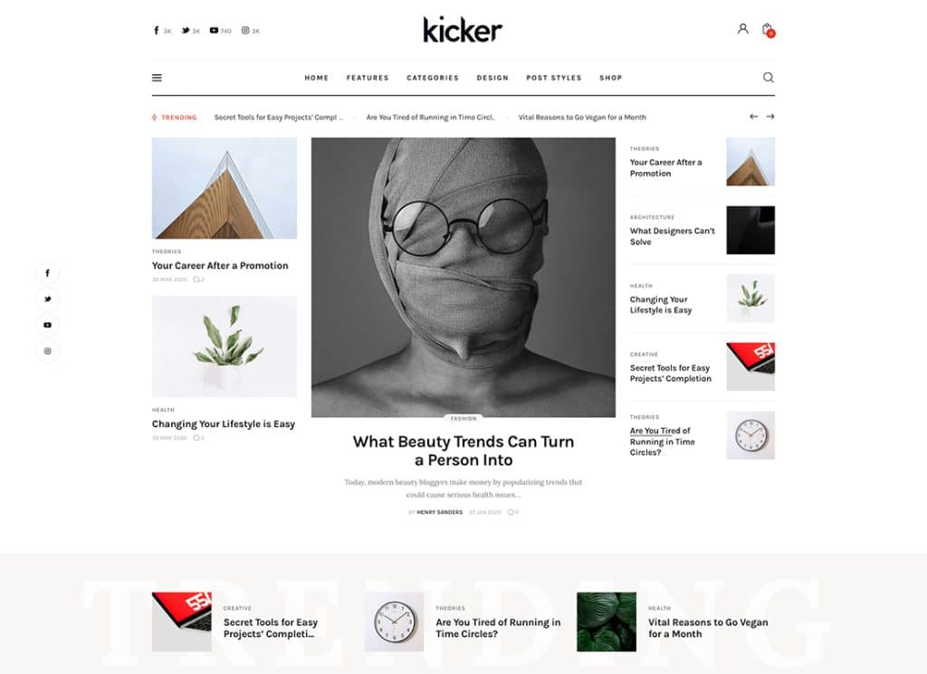 Kicker - 블로그 매거진 테마