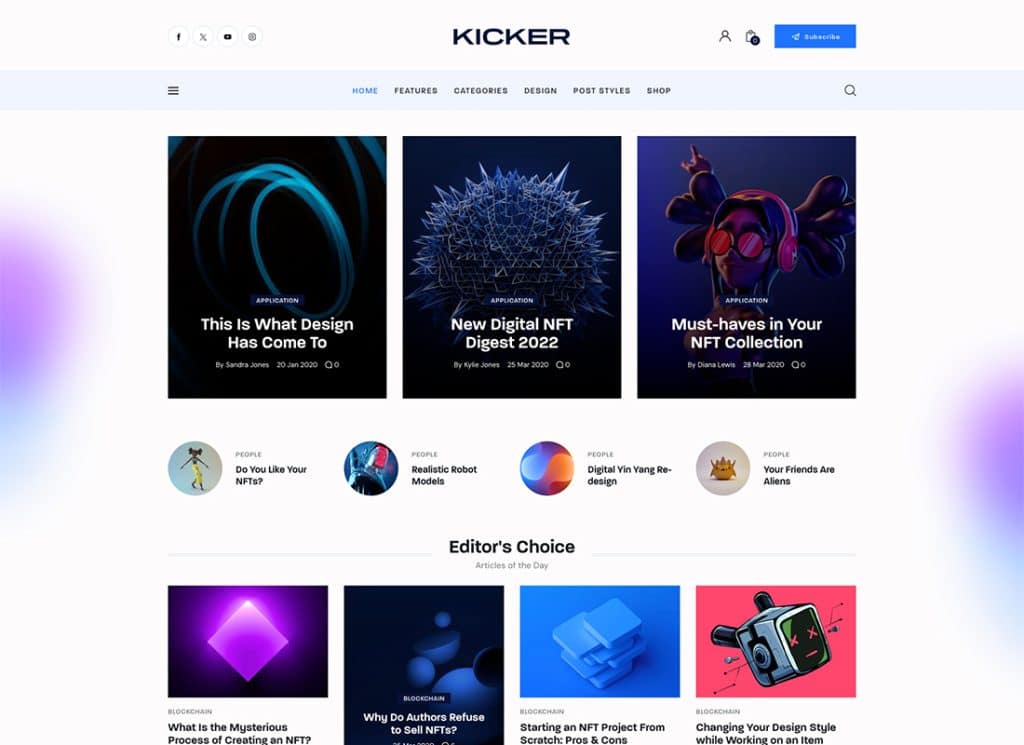 Kicker – Blog-Magazin-Thema