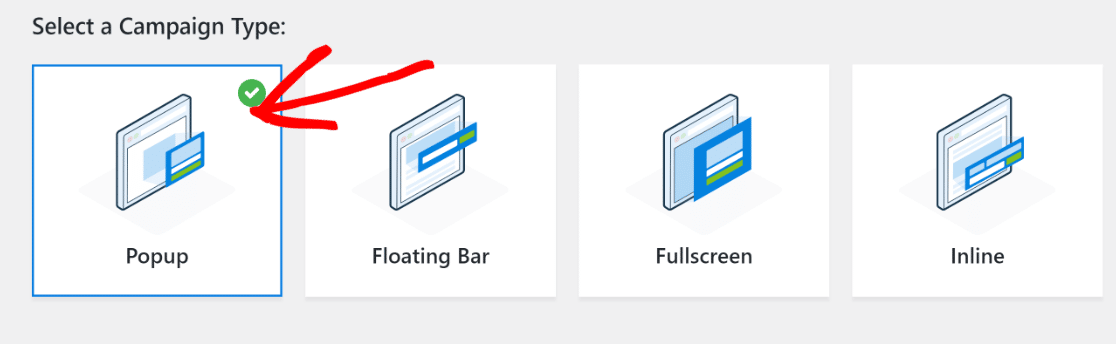 popup campaign type