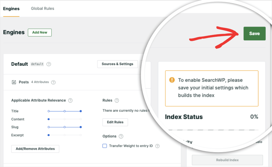 Salvar mecanismo de pesquisa padrão