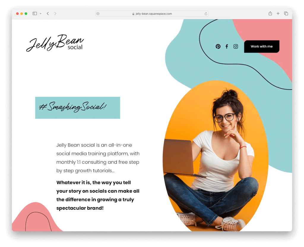 șablon de consultant jelly bean squarespace