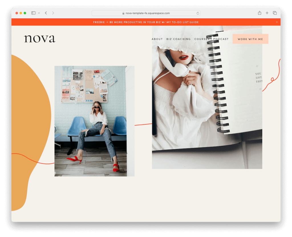 Modello di consulente nova Squarespace