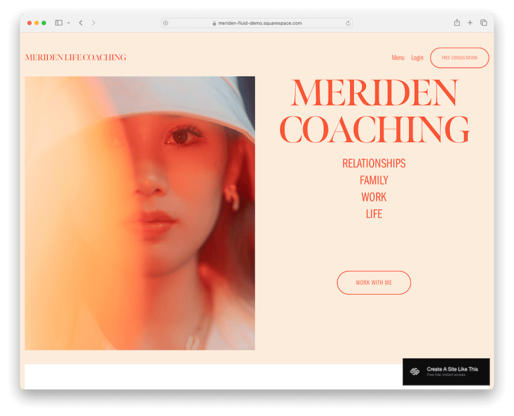 meriden squarespace danışman şablonu